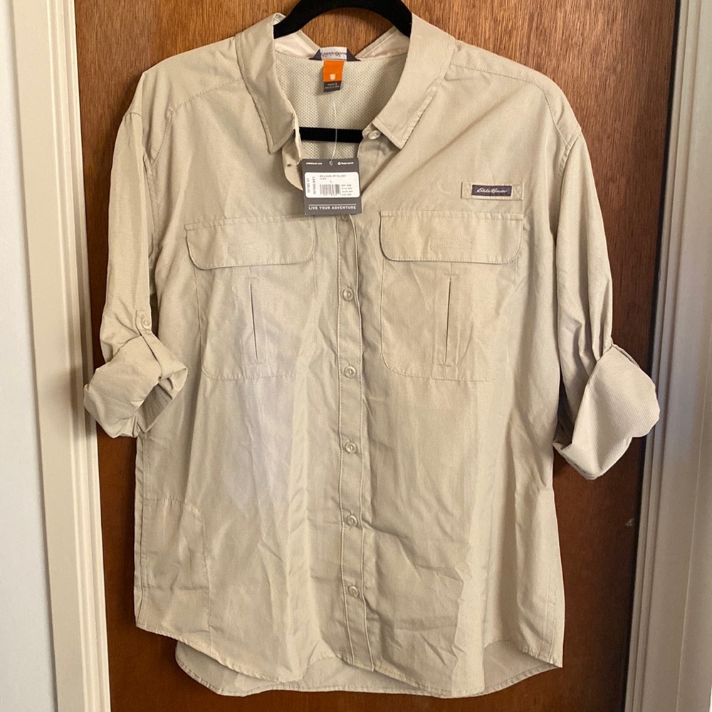 NEW Eddie Bauer size L long Sleeve Travel Outdoor Shirt